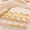 Stainless Steel Initials Flower Heart Rings - Image 7