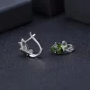 GEM'S BALLET 3.11Ct Natural Chrome Diopside Gemstone Stud Earrings 925 Sterling Silver Leaf Earrings for Women  Fine Jewelry - Image 4