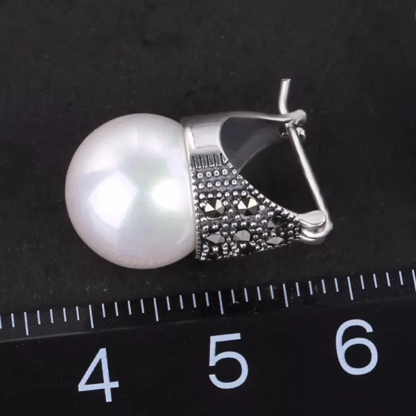 Lotus Fun Real 925 Sterling Silver Natural Mother of Pearl Earrings Fine Jewelry Vintage Fashion Drop Earrings for Women Brincos - Image 3