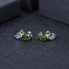 GEM'S BALLET 3.11Ct Natural Chrome Diopside Gemstone Stud Earrings 925 Sterling Silver Leaf Earrings for Women  Fine Jewelry - Image 2