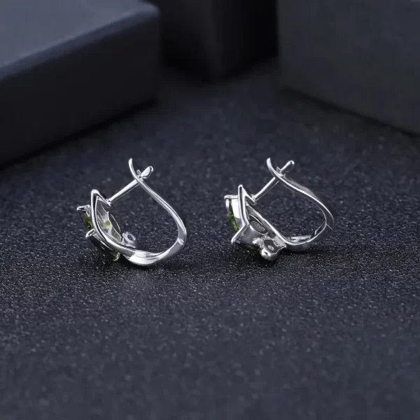 GEM'S BALLET 3.11Ct Natural Chrome Diopside Gemstone Stud Earrings 925 Sterling Silver Leaf Earrings for Women  Fine Jewelry - Image 3