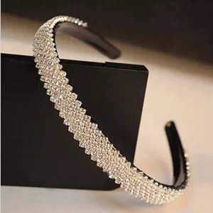 Shiny Clear Crystal Headband Luxury Har Accessories Diamante Prom Hairband For Women Girls Wedding Party