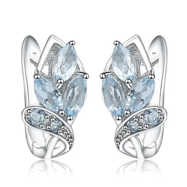 GEM'S BALLET 3.11Ct Natural Chrome Diopside Gemstone Stud Earrings 925 Sterling Silver Leaf Earrings for Women  Fine Jewelry - Image 9