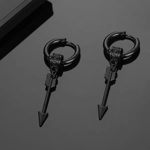 1 Pairs Punk Stainless Steel Stud Earrings Black Earrings Set For Men Women Vintage Hip Hop Piercing Ear Jewelry Accessories - Image 4