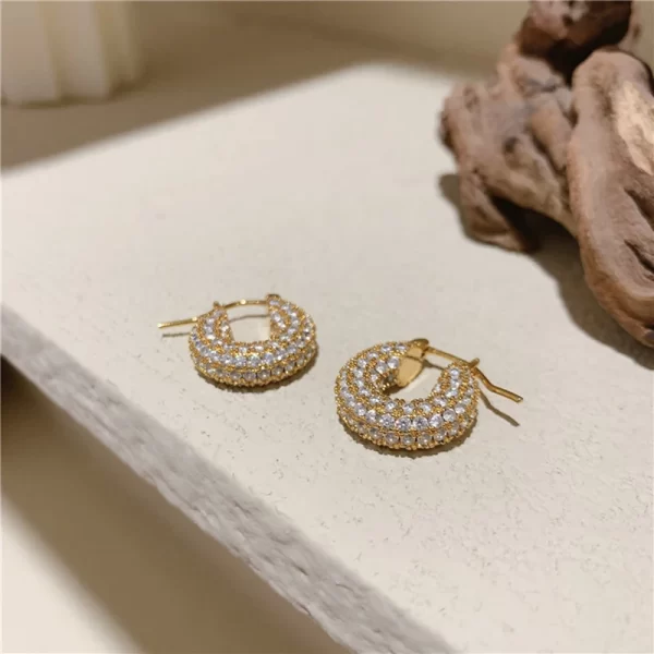 Peri'sBox  Large Small Chunky Hoop Earrings Set With Zircon Huggie Earring Hoops Unusual Cute Trendy Earrings For Women Gifts - Image 8