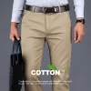 4 Colors 98% Cotton Casual Pants Men 2022 New Classic Style Straight Loose High Waist Elastic Trousers Male Brand Clothes - Image 4