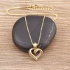 Nidin Fashion Creative Spiral Design Heart Pendant Necklace For Women Lovers Clavicle Chain Chocker Female Cute Zircon Jewlery - Image 4