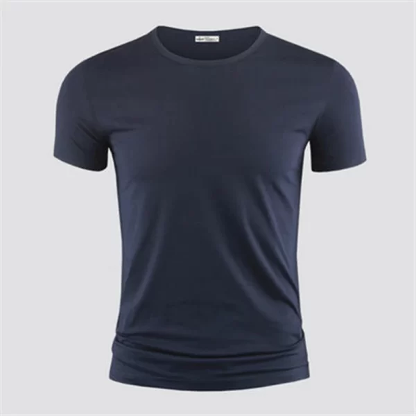 2024 Men's T Shirt Pure Color V Collar Short Sleeved Tops Tees Men T-Shirt Black Tights Man T-Shirts Fitness For Male Clothes - Image 12