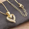 Nidin Fashion Creative Spiral Design Heart Pendant Necklace For Women Lovers Clavicle Chain Chocker Female Cute Zircon Jewlery - Image 3