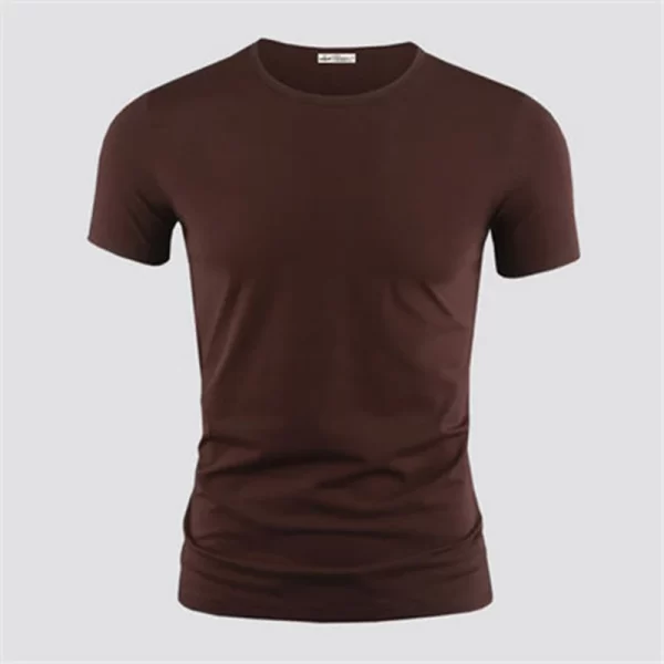 2024 Men's T Shirt Pure Color V Collar Short Sleeved Tops Tees Men T-Shirt Black Tights Man T-Shirts Fitness For Male Clothes - Image 10