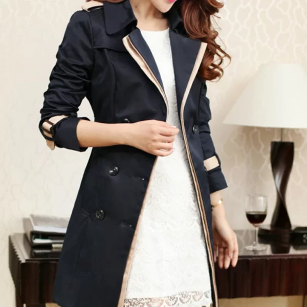 Trench Coat For Women 2022 Autumn Casual Double Breasted Female Long Trench Coats Plus Size Casaco Feminino Ladies Windbreaker - Image 5