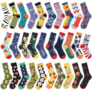 5 Pairs Lot Men Fashion Print Harajuku Cotton Sports Running Crew Socks Women Cool Funny Hiphop Casual Pastel Pack Long Tube Set