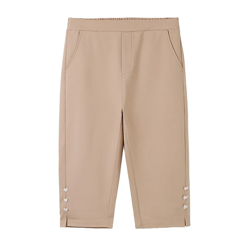 Plus Size Black White Capris Pants 6XL 7XL Summer Oversized Women Loose High Waist Elastic Straight Lady Female Cropped Trousers - Image 4