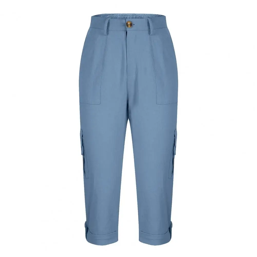 Women's Capris Joggers Mid Rise Cropped Cargo Pants Summer Quick Dry Hiking Pants with Multi Pockets Lightweight Summer Bottoms - Image 12