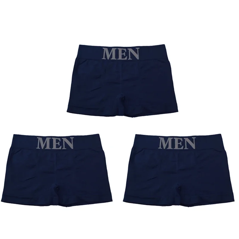 3Pcs/Lot Men's Panties Underwear Boxers Breathable Man Boxer Solid Underpants Comfortable Male Brand Shorts Black Blue Underwear - Image 12