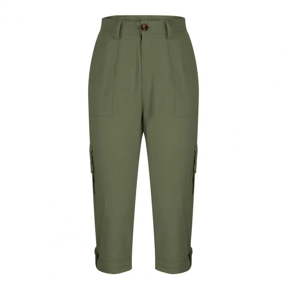 Women's Capris Joggers Mid Rise Cropped Cargo Pants Summer Quick Dry Hiking Pants with Multi Pockets Lightweight Summer Bottoms - Image 8