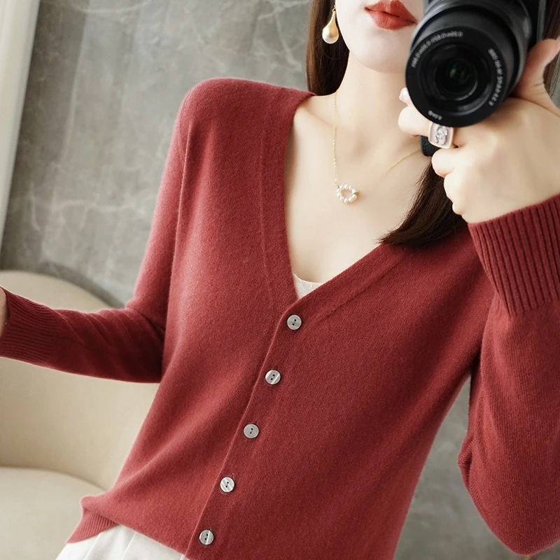 2024 New V-Neck Temperament Small Fragrant Wind Women Loose Sweater Sweater All Sweater Coat Special Offer Cardigan ZHI D035 - Image 24