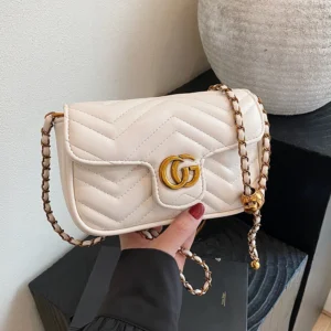 Fashion Design Women's Small Square Stylish Handbag Luxury Chain Crossbody Shoulder Handbags Luxury Embroidered Check Square Bag