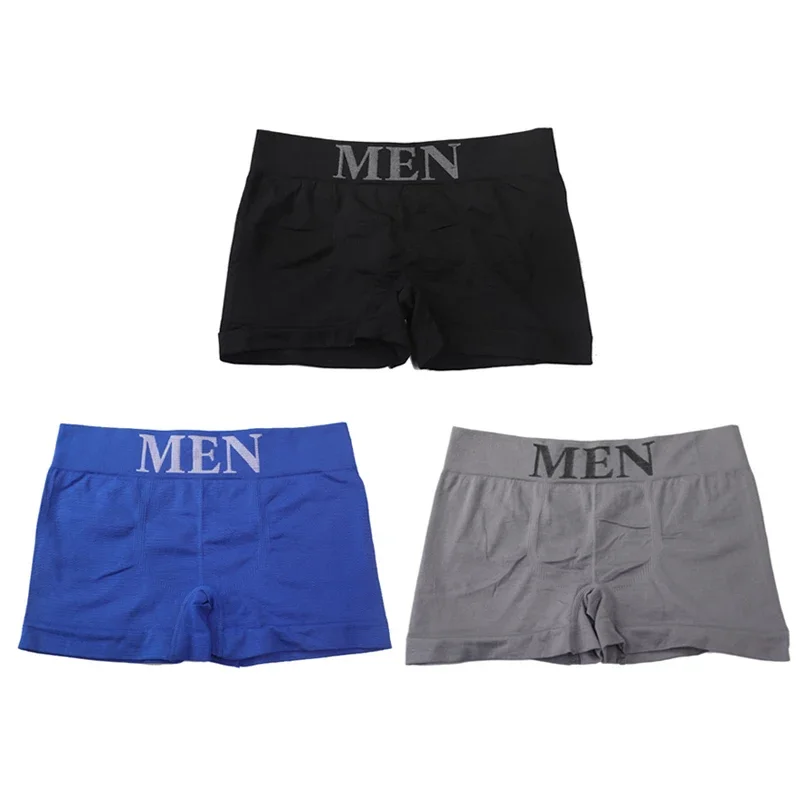 3Pcs/Lot Men's Panties Underwear Boxers Breathable Man Boxer Solid Underpants Comfortable Male Brand Shorts Black Blue Underwear - Image 13