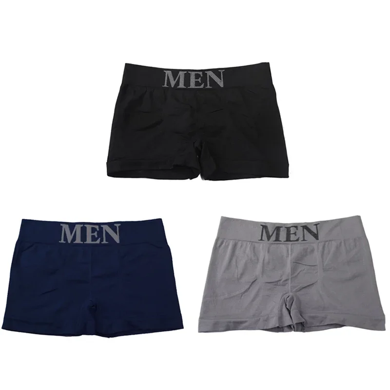 3Pcs/Lot Men's Panties Underwear Boxers Breathable Man Boxer Solid Underpants Comfortable Male Brand Shorts Black Blue Underwear - Image 9