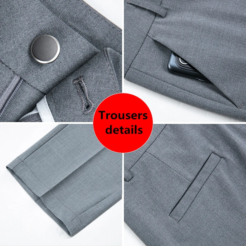 2026 New Women's Khaki Trousers, Autumn High Waisted Straight Suit Pants Loose Dress Pants Black Grey Slacks Women Pantalones - Image 6