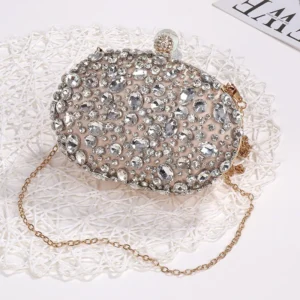 Golden Birthday party Luxury Crystal Silver Diamond Evening Bags Women Party Purse Wedding Pink Bridal Boutique Clutch Bags