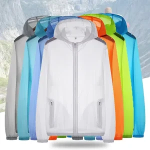 (S-7XL)Men Women Teens Ultrathin Ultralight Transparent Quick Dry Sun-Protective Camping Hiking Jacket Skin Coat Windbreaker
