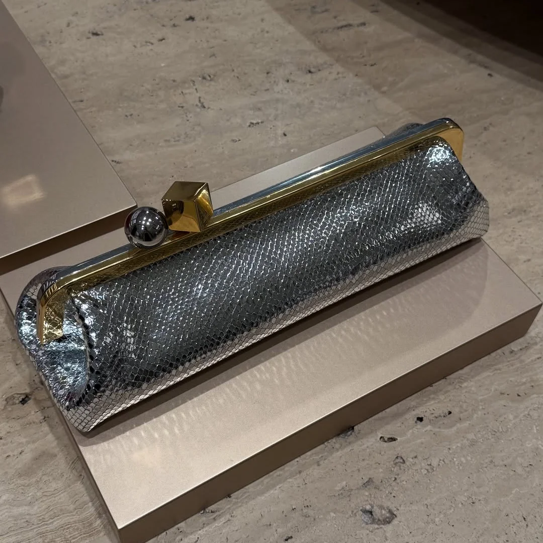 women kisslock frame bag design black clasp pouch clutch purse evening dinner party bag 2026 new microfibe leather shoulder bag - Image 6