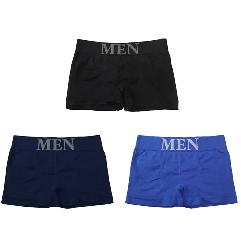 3Pcs/Lot Men's Panties Underwear Boxers Breathable Man Boxer Solid Underpants Comfortable Male Brand Shorts Black Blue Underwear - Image 8