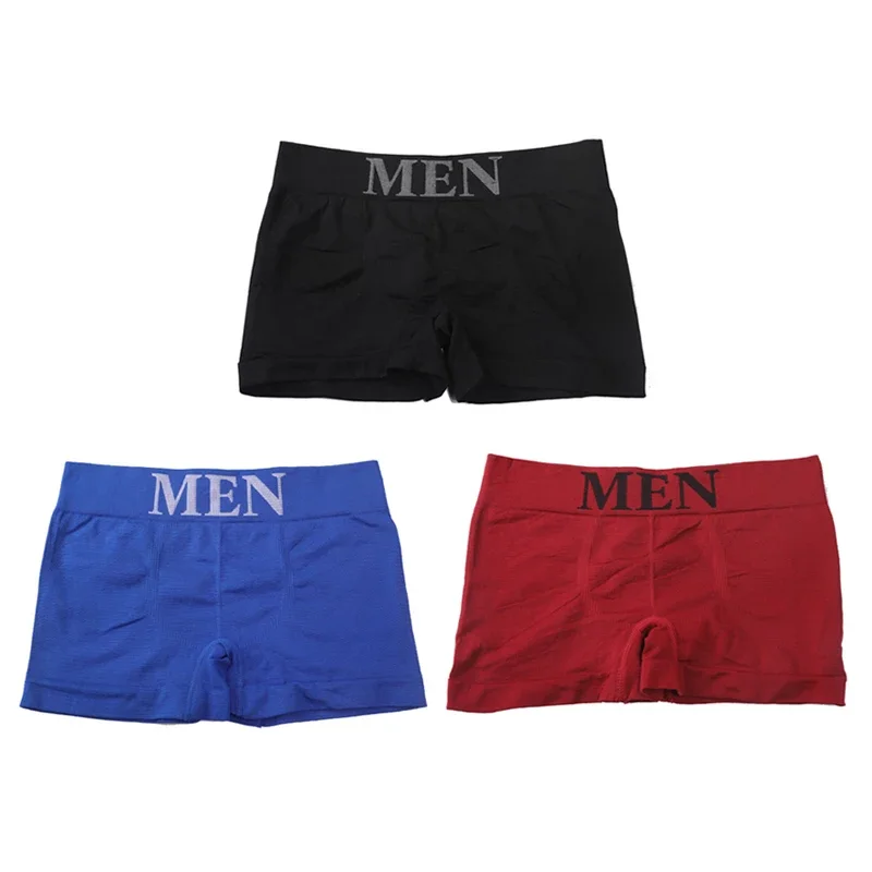 3Pcs/Lot Men's Panties Underwear Boxers Breathable Man Boxer Solid Underpants Comfortable Male Brand Shorts Black Blue Underwear - Image 10