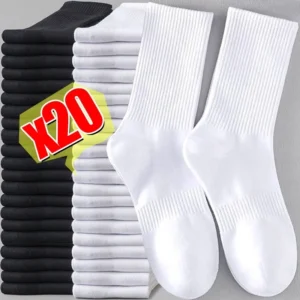 1/10Pairs 2026 New Men Cotton New Style White Socks Men Soft Breathable Sports Long Socks Summer Winter for Male Socks Plus Size