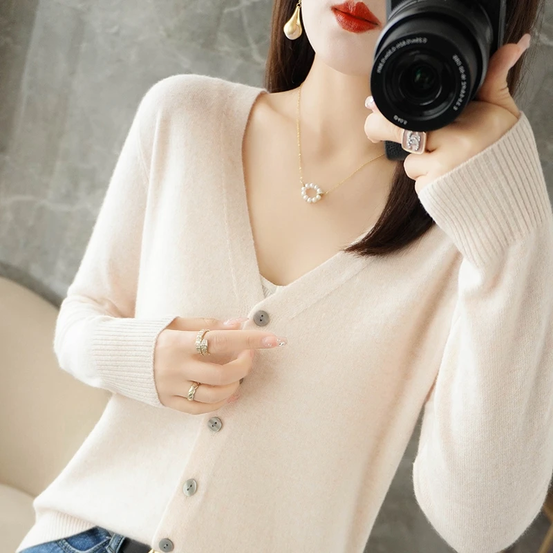 2024 New V-Neck Temperament Small Fragrant Wind Women Loose Sweater Sweater All Sweater Coat Special Offer Cardigan ZHI D035 - Image 19