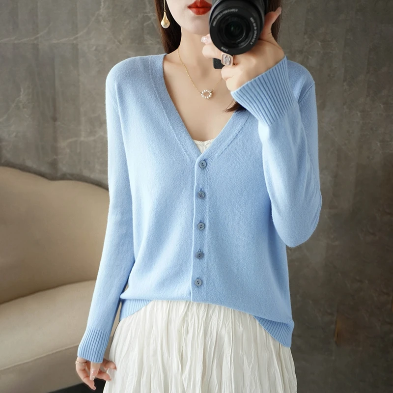 2024 New V-Neck Temperament Small Fragrant Wind Women Loose Sweater Sweater All Sweater Coat Special Offer Cardigan ZHI D035 - Image 22