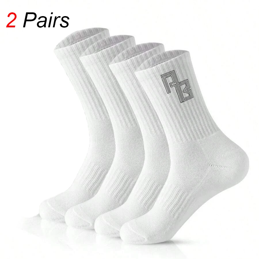 2/6 Pairs Men Medium Length Socks Simple Versatile Casual Black White Striped Breathable High-Quality Casual Round Neck Socks - Image 7