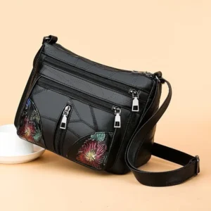 Luxury Soft PU Leather Women's Crossbody Handbags Handbags Flower Multi Pockets Crossbody Bag Mommy Bag Ladies Printing random