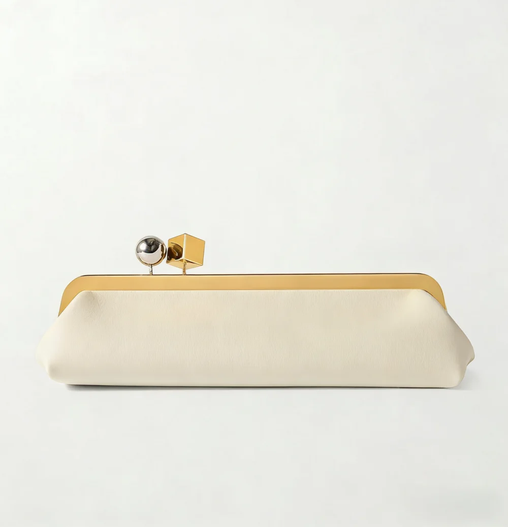 women kisslock frame bag design black clasp pouch clutch purse evening dinner party bag 2026 new microfibe leather shoulder bag - Image 8