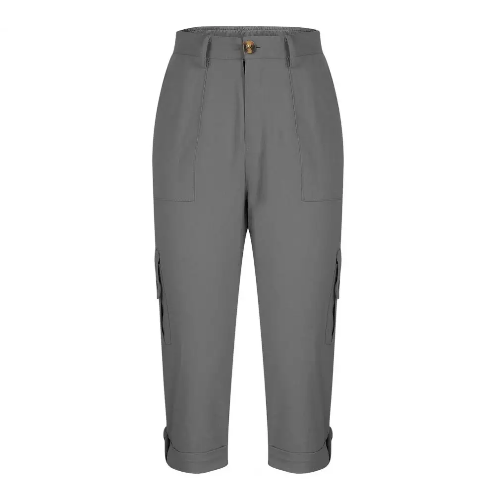 Women's Capris Joggers Mid Rise Cropped Cargo Pants Summer Quick Dry Hiking Pants with Multi Pockets Lightweight Summer Bottoms - Image 7