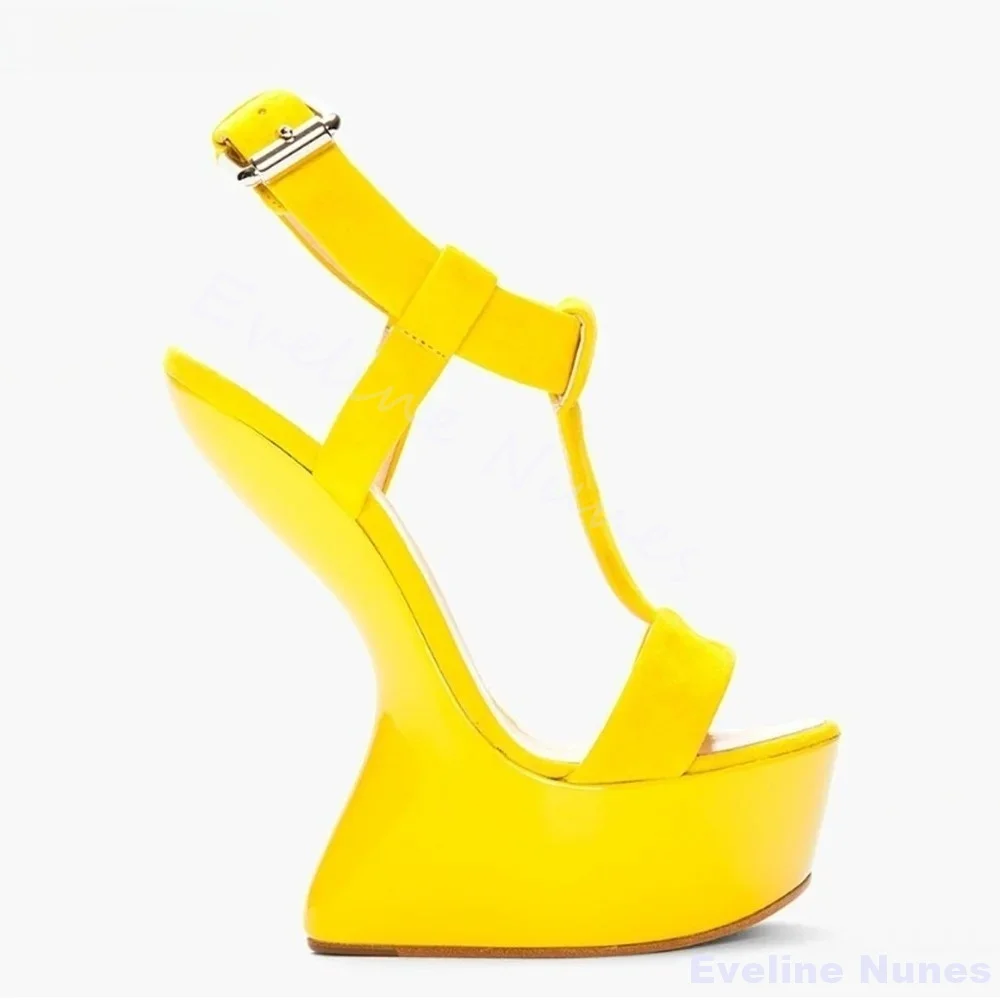 Open Toe Strange Style Heels Sandals Women Sexy T-Strap Solid Round Toe Street Party Sandals New Candy Color Sweet Hotties Shoes - Image 7