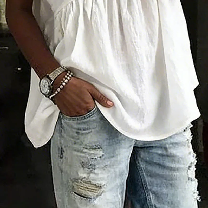 2026 Spring Summer Solid Ruched Woman Clothing Casual Round Neck Loose Fit T-shirt Top Elegant Short Sleeve Ruched Blouse Shirts - Image 3