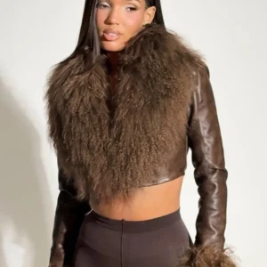 Nibber Wild Coats Woman Furry Tassel Decoration Autumn Trend Low-Neck Full Sleeve Navel Exposed High Street Style Classic Tops