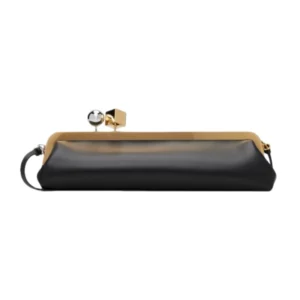 women kisslock frame bag design black clasp pouch clutch purse evening dinner party bag 2026 new microfibe leather shoulder bag