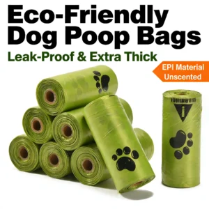 Eco-Friendly Dog Poop Bags Leak-Proof Extra Thick EPI Material Unscented Pet Waste Bags for Dog Walking Outdoor
