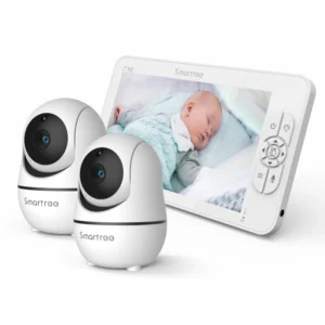 SM70V2  1080P HD Split Screen Video Baby Monitor No WiFi, Baby Camera Monitor, Hack Proof, Remote Zoom/Pan/Tilt, 4000mAh Battery