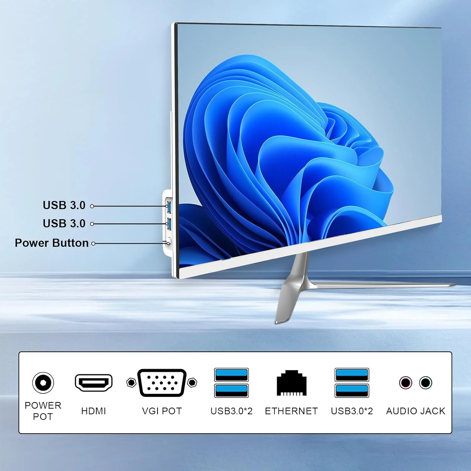 22/24/27 Inch All-in-One Desktop PC with Full HD Touchscreen LCD Display Intel Core Processor I3/I5/I7 Win11 Optional - Image 3