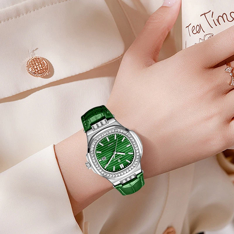 New Fashion BANGWEI Elegant Luxury Quartz Woman Watch Simple Dial Diamond Retro Leather Date Waterproof Luminous Women's Watches - Image 8