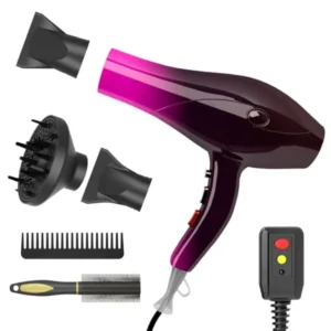 Ionic Hair Dryer2400W Negative Ion Low Noise Hair Dryer Professional Fast Drying Hair Dryers with 2 Speeds 3 Heat Settings Cool