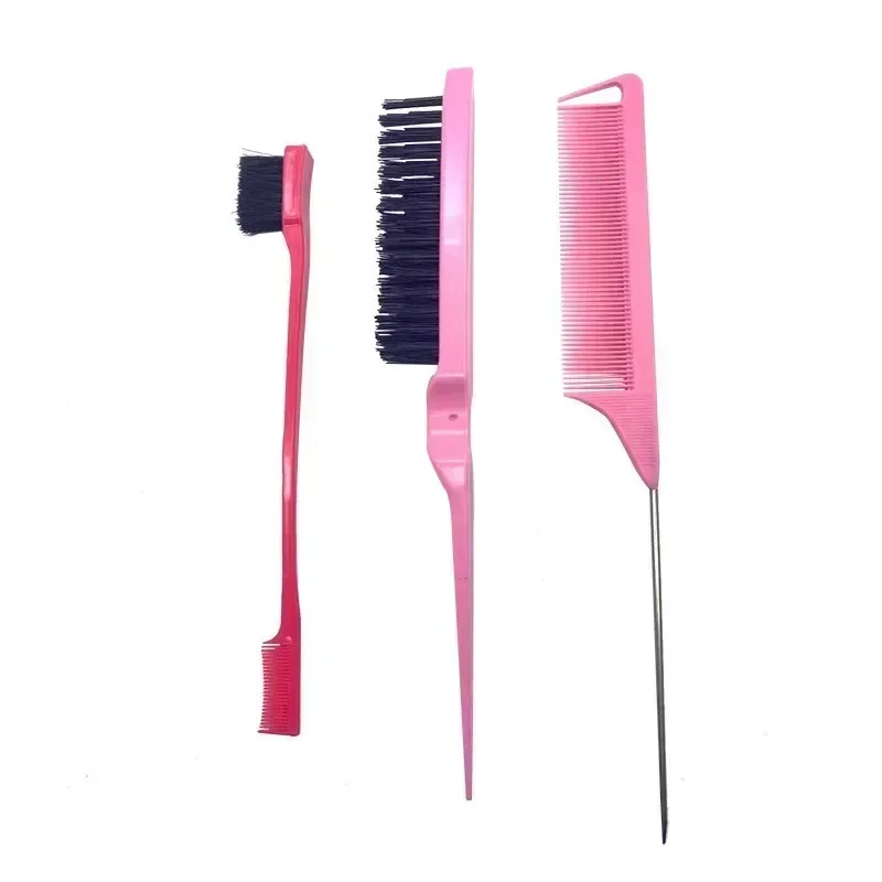 3-10pcs Hair Styling Comb Set Teasing Hair Brush Triple Teasing Comb Rat Tail Combs Edge Brush Hair Tail Tools Braid Tool Loop - Image 11