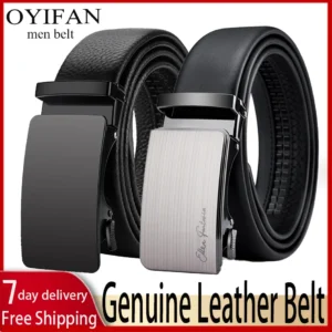 OYIFAN Men Belt Genuine Leather belt for men Alloy buckle ratchet belts Men Designer Belt Automatic belts 벨ķø