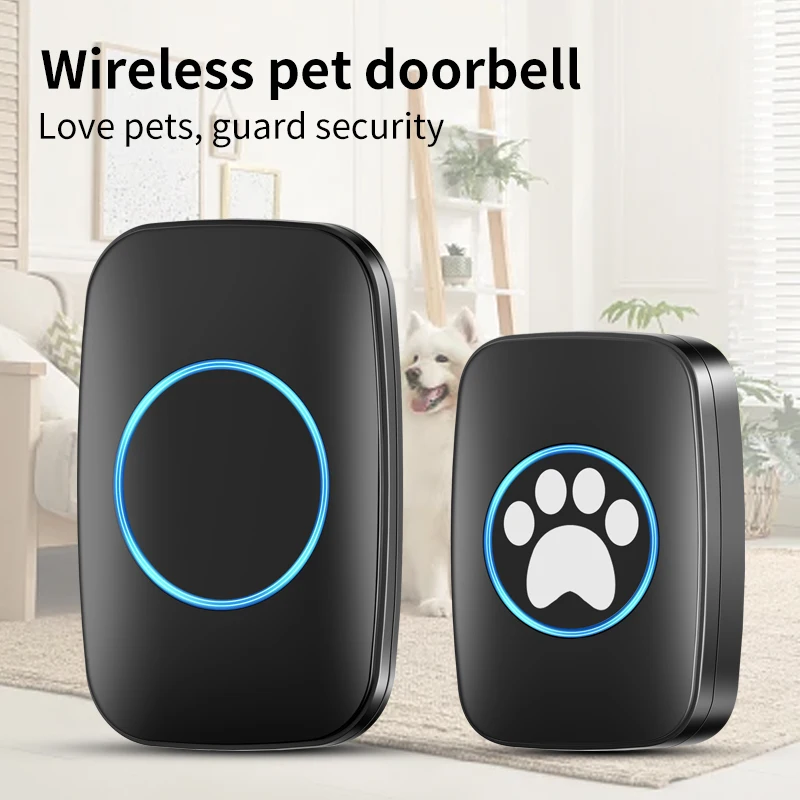 Touch Pet Doorbell 300M/984 ft Range 60 Songs Cat & Dog Training Pager LED Flash light Smart Wireless Doorbell Plug US EU - Image 3