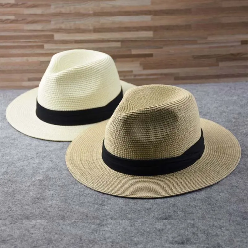 Male Foldable Big Head Straw Hat Panama Summer Outdoors Cowboy Hat Sandy Beach Sun Hats Man Plus Size Fedora Hat 57CM 60CM 64CM - Image 4